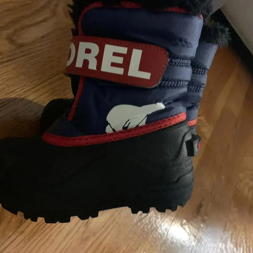 Sorel Blue & Red Winter Snow Boots Size 9 - Picture 3 of 7